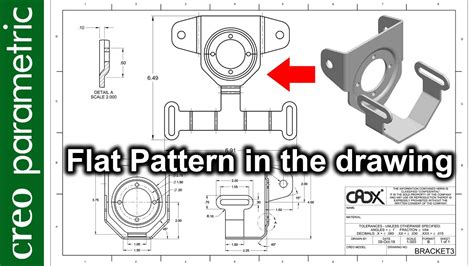 sheet metal drawing creo|flat pattern sheet metal drawing.